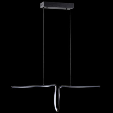 Ali 34.5" Dimmable Adjustable Integrated LED Metal Linear Pendant - JONATHAN Y